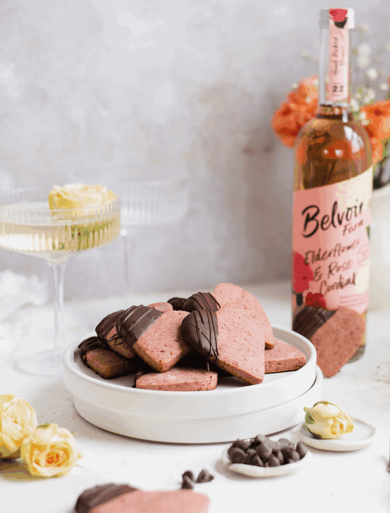 Elderflower, Raspberry and Rose Kisses Biscuits