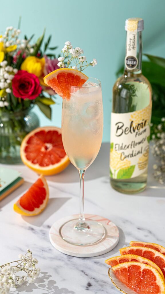 Elderflower and Grapefruit Mimosa