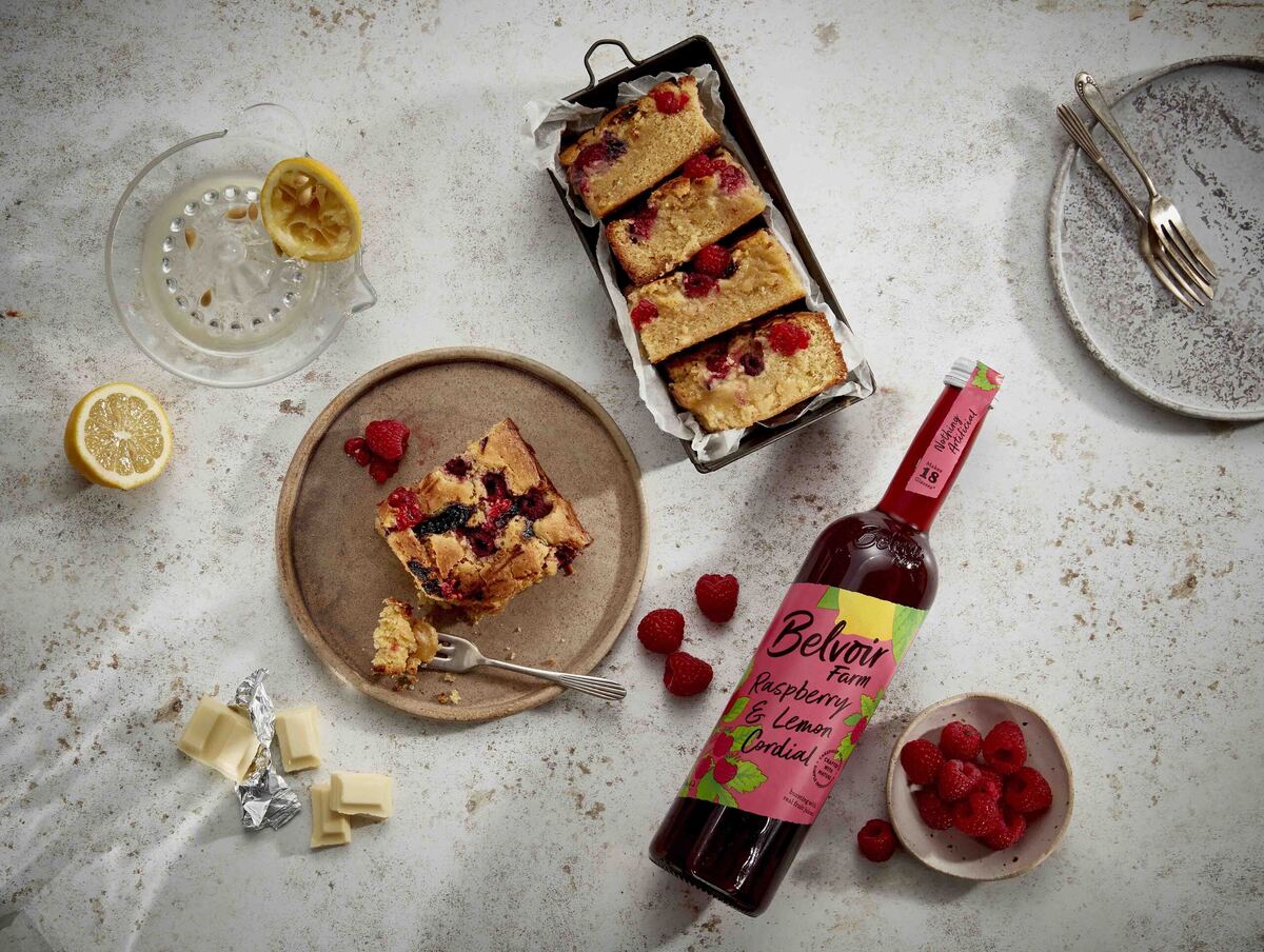 Raspberry & White Chocolate Blondies
