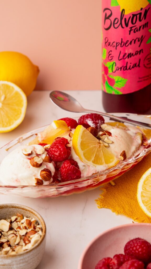 Raspberry and Lemon Caramelised Banana Split