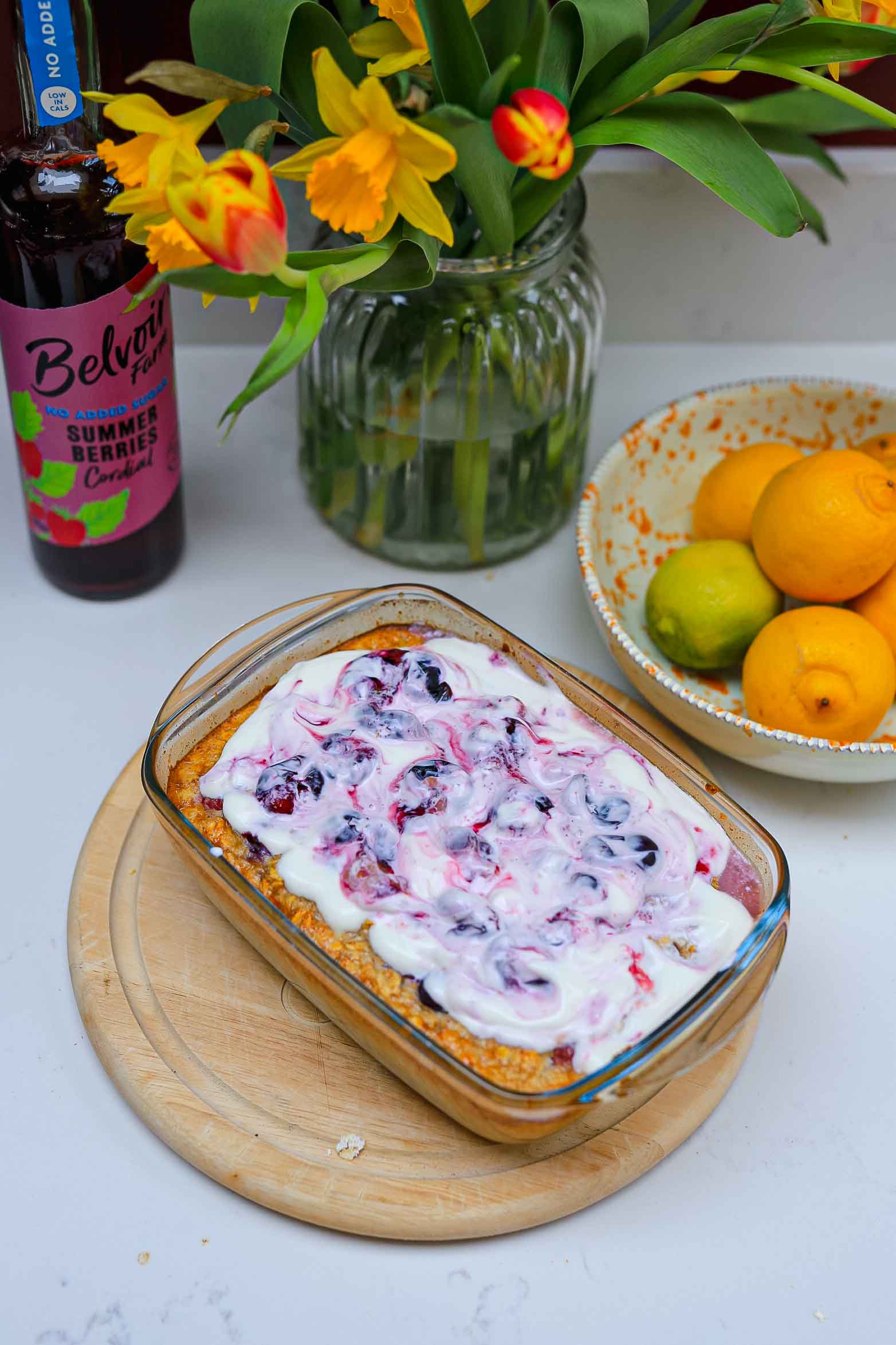 Summer Berries Baked Oats